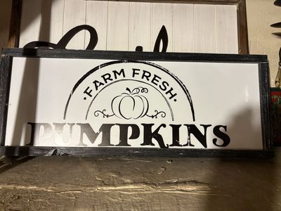 Farm Fresh Pumpkins Rustic Wooden Framed Decorative Sign