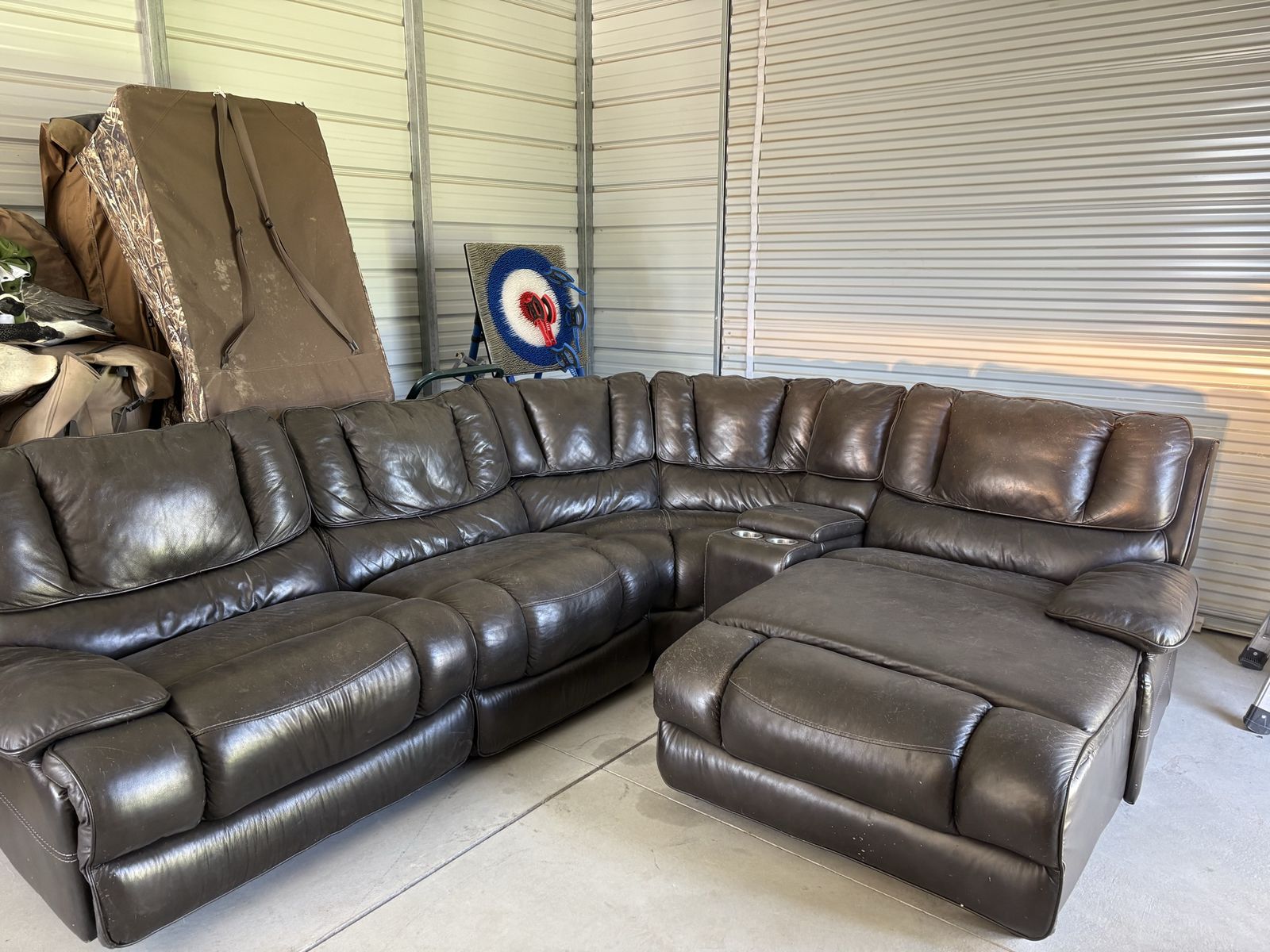 Leather sectional
