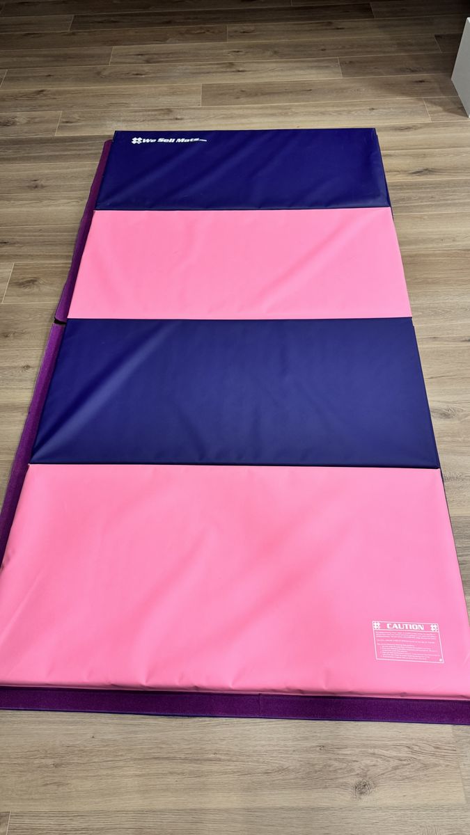 We Sell Mats Folding Gymnastics/Tumbling Mat ,Purple and Pink 8x4x2