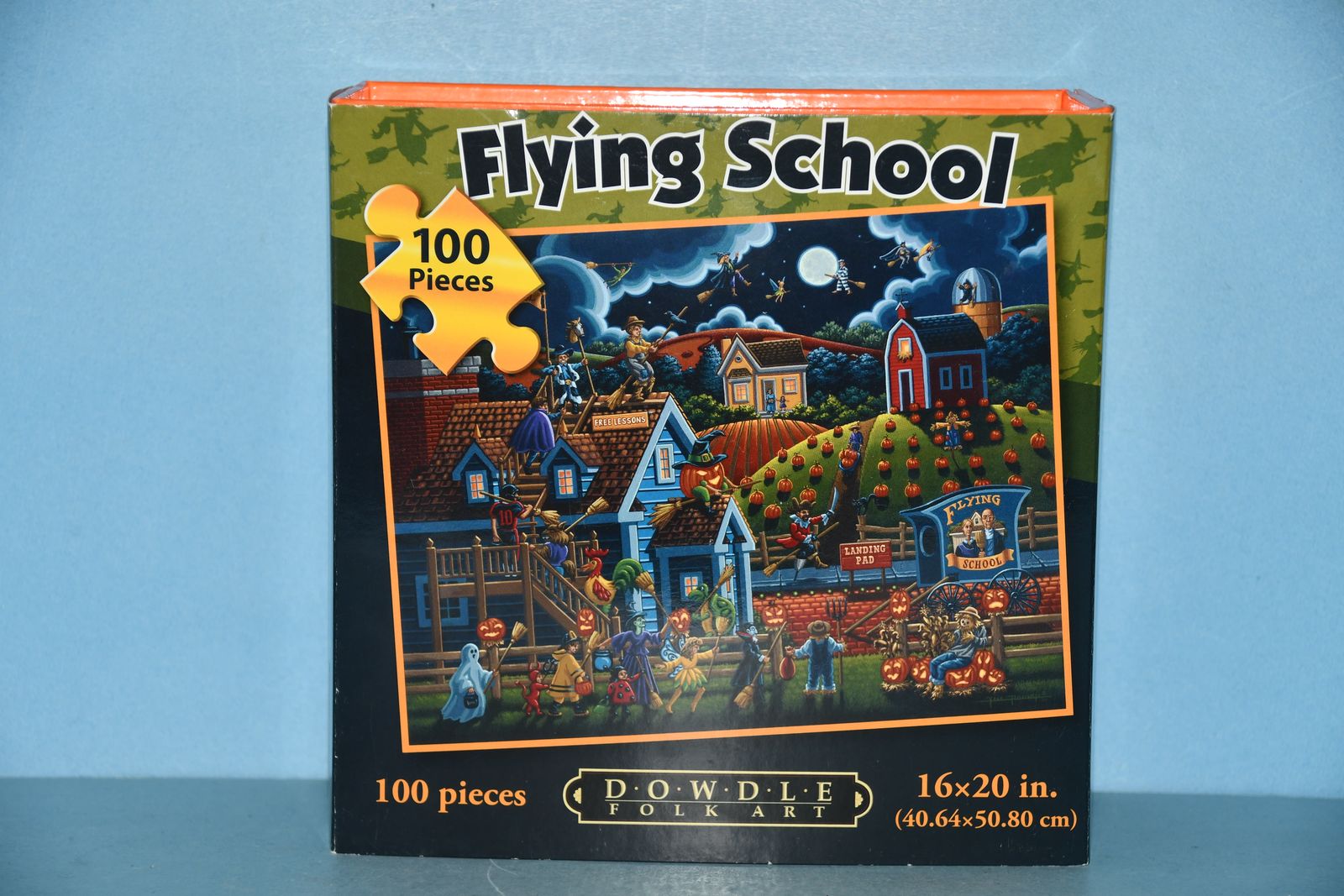 DOWDLE "FLYING SCHOOL" HALLOWEEN JIGSAW PUZZLE ~ 100 PIECES ~ COMPLETE