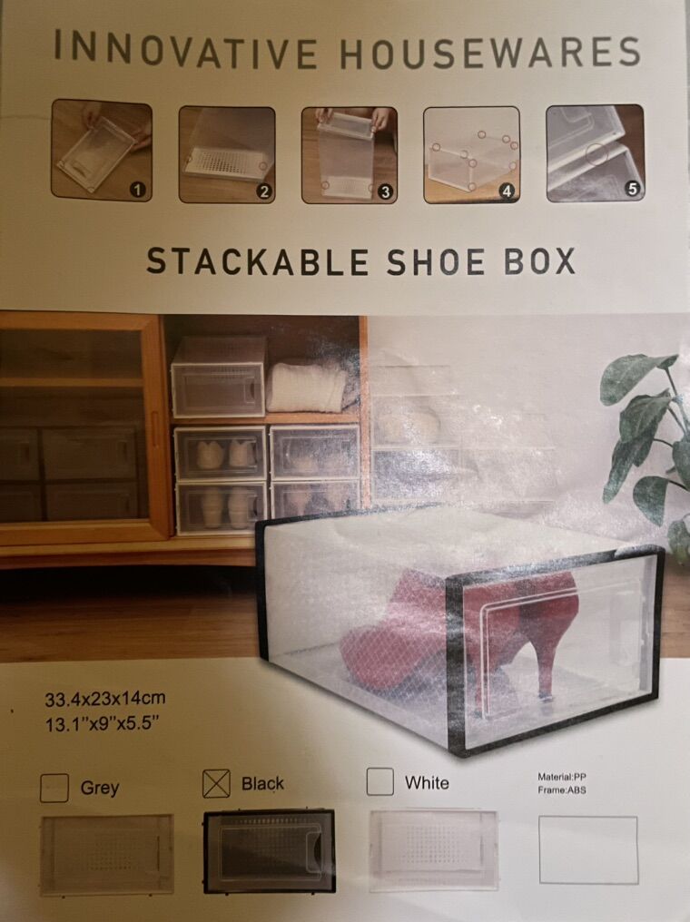 Shoe Organizer Plastic Storage Bins / Boxes