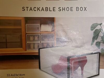 Shoe Organizer Plastic Storage Bins / Boxes