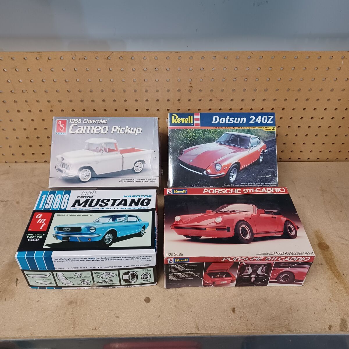 Plastic model cars and truck