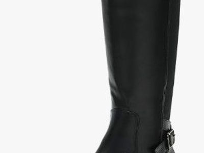 EVANS Black Women's Wide Fit Tall Boot Classic - Size 10