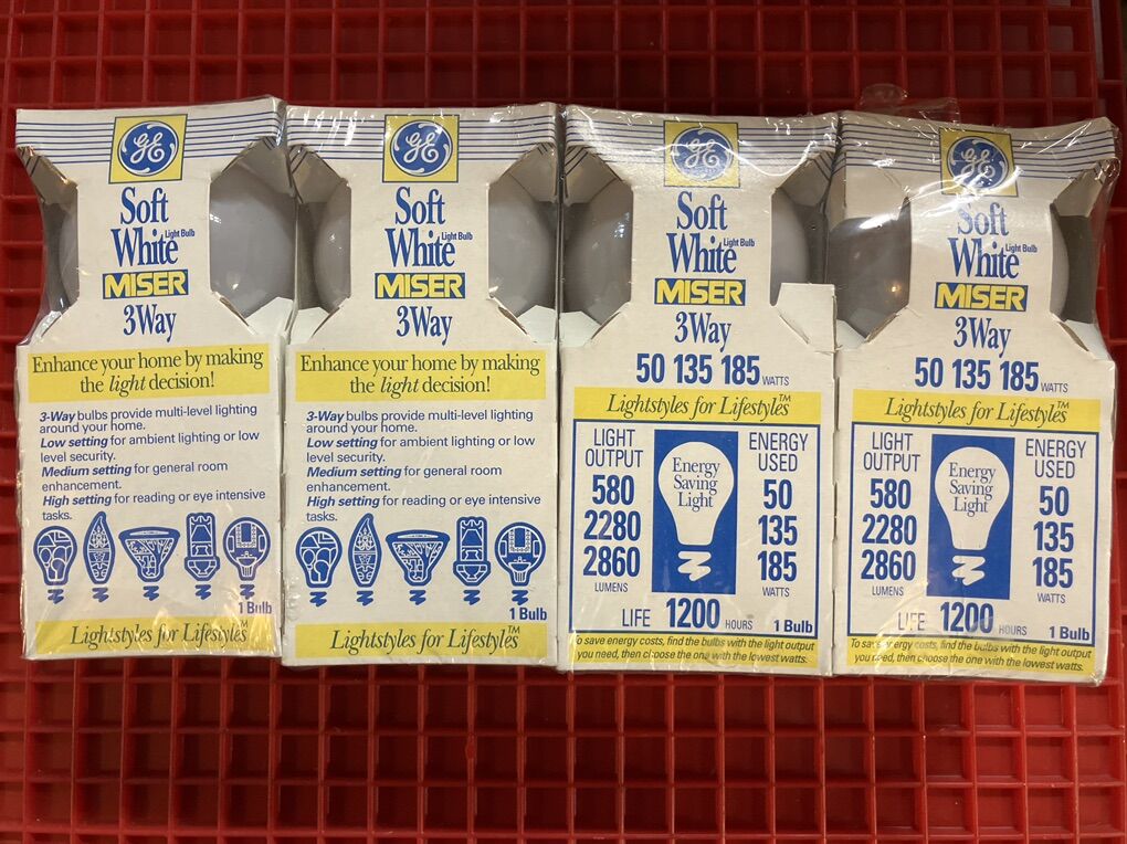 New 3 Way Incandescent Bulbs -185 Watts