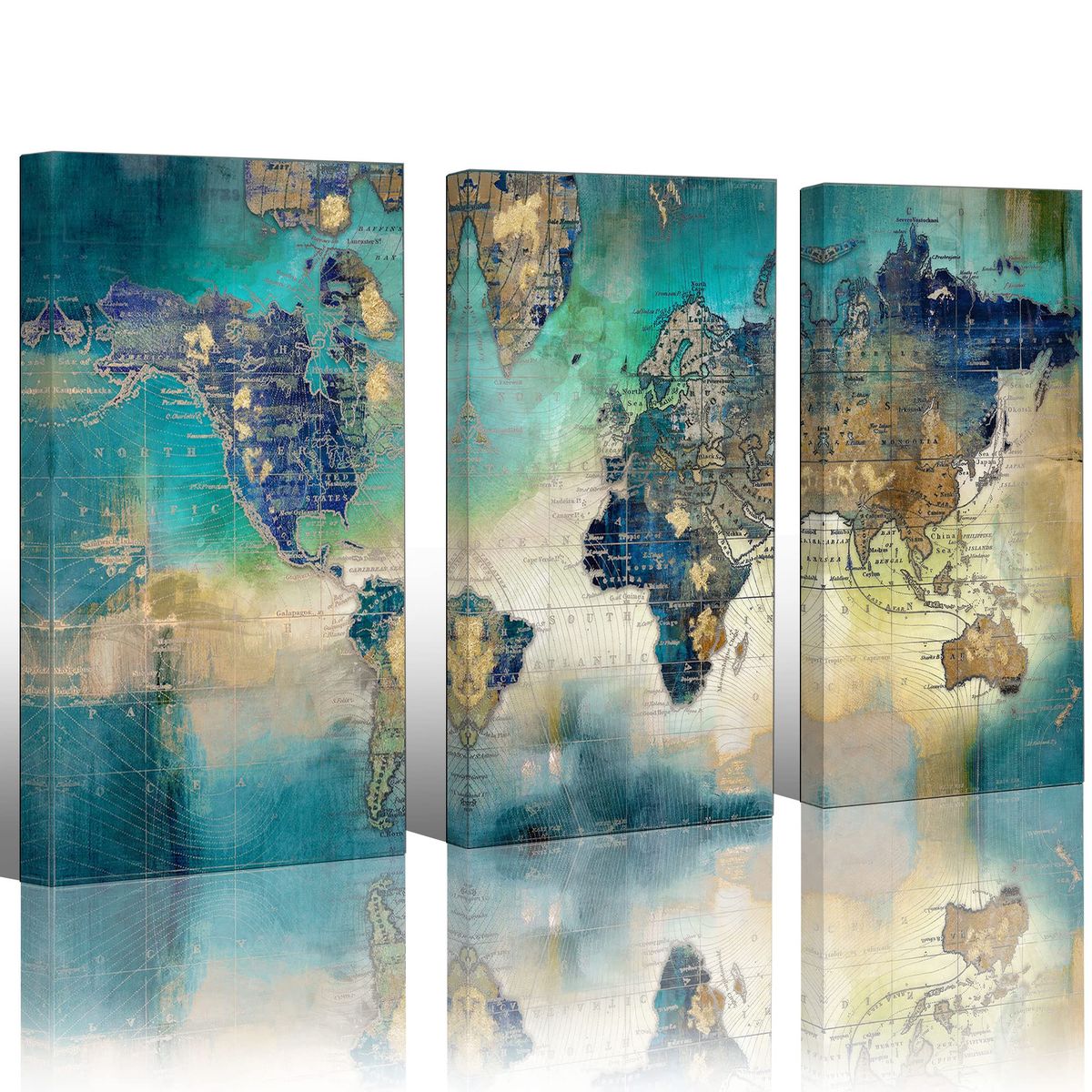 New Canvas Wall Art for Living Room - World Map Wall Decor