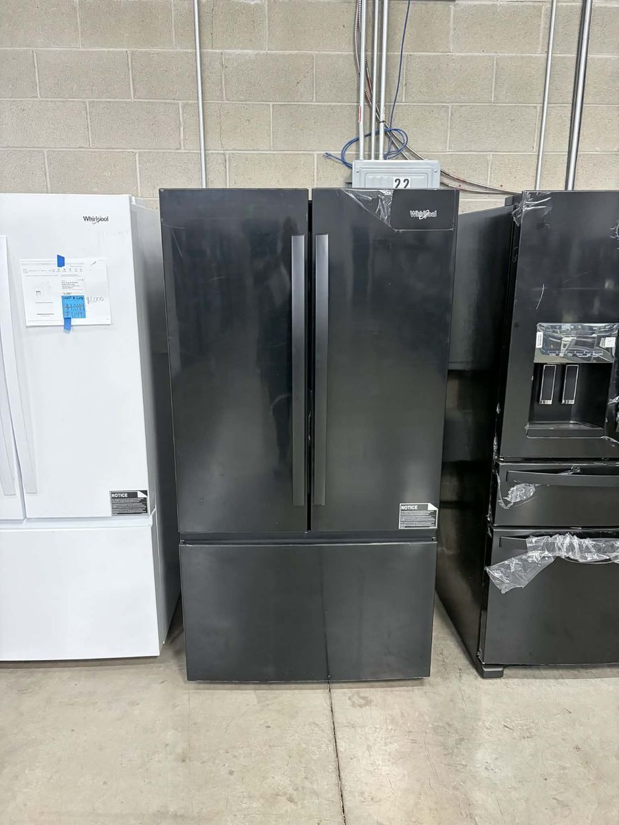 NEW WHIRLPOOL BLACK 31 C FT FRENCH DOOR FRIDGE