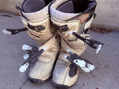 FOX Comp 5 Motocross Boots White/Black Off-Road Dirt Bike Boots Sz 7 Youth