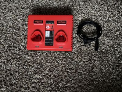 Power Charger 12 Volt Dual Port Battery Charger - Red