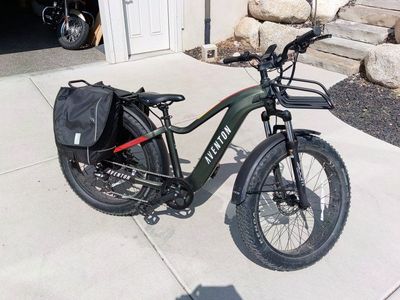 Aventon Aventure Electric Fat Tire Bike Step-Thru with Front Rack & Rear Panniers