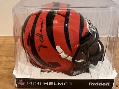 Ja’Marr Chase Signed Bengals Mini Helmet with visor Beckett Authenticated