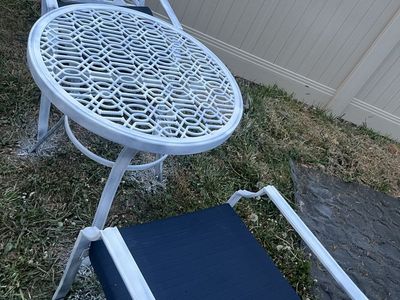Outdoor table & 2 pcs chair metal