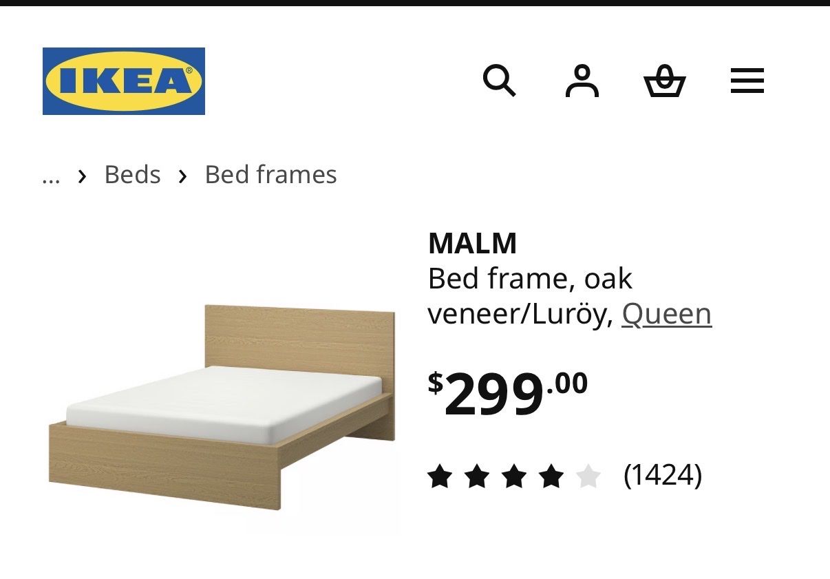 Queen bed frame and minimalist headboard