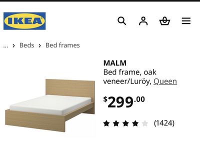 Queen bed frame and minimalist headboard