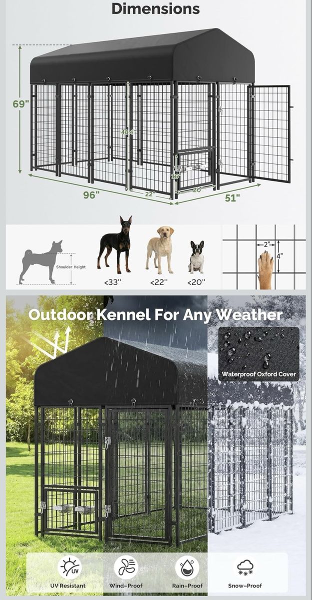 Dog Kennel 8x4x6