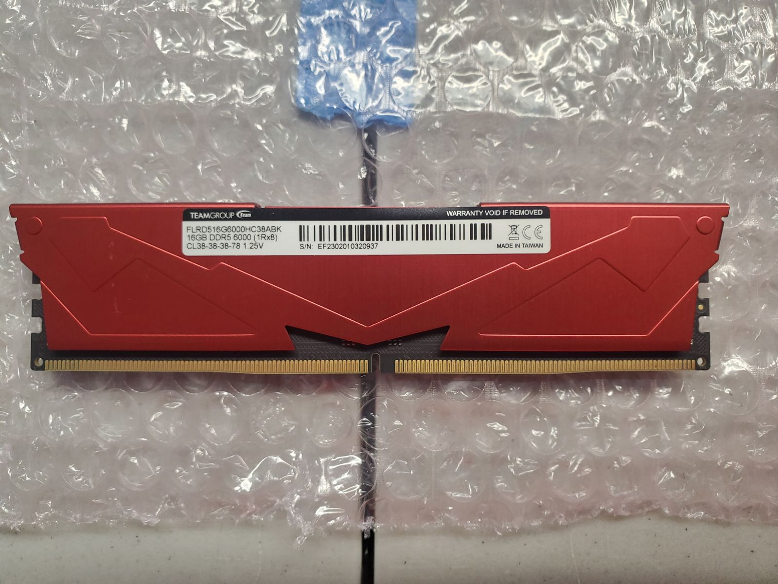 16GB TEAMGROUP T-Force Vulcan DDR5 6000MHz Desktop RAM (S/N: 937)
