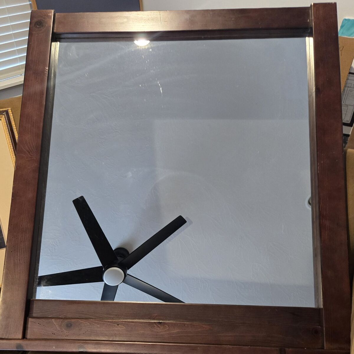 Big brown wood mirror