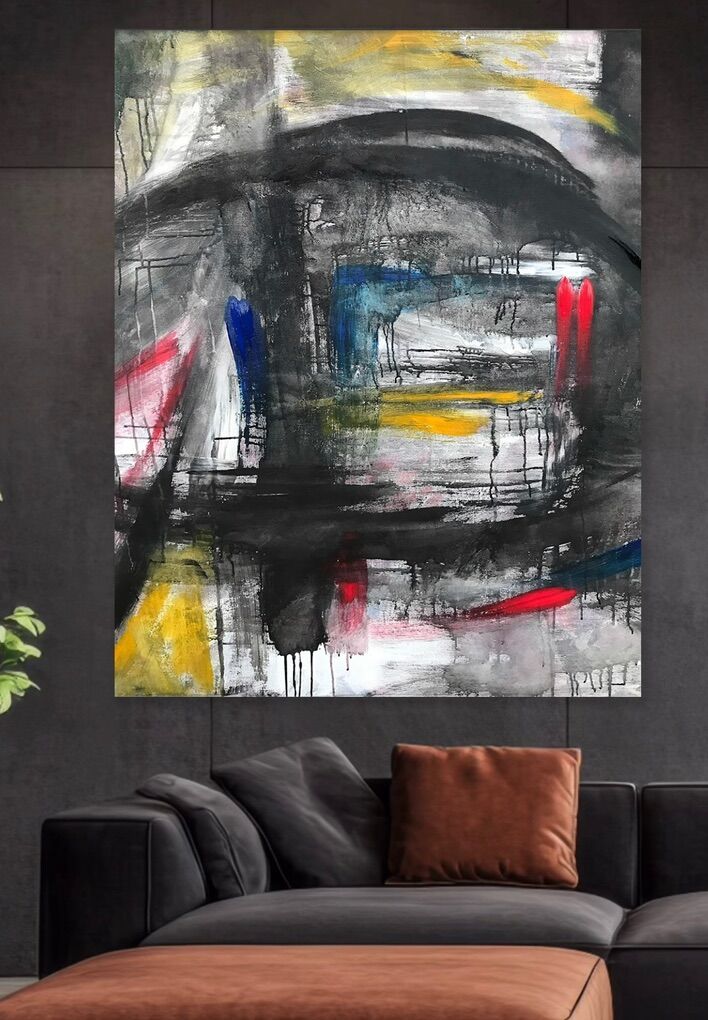 ART SALE Modern Art Abstract Artwork 4x4ft COA