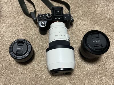 Camera, lenses, iPad, MacBook