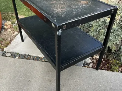 Vintage Steel 2 Tier School Science Shelf by BRETFORD