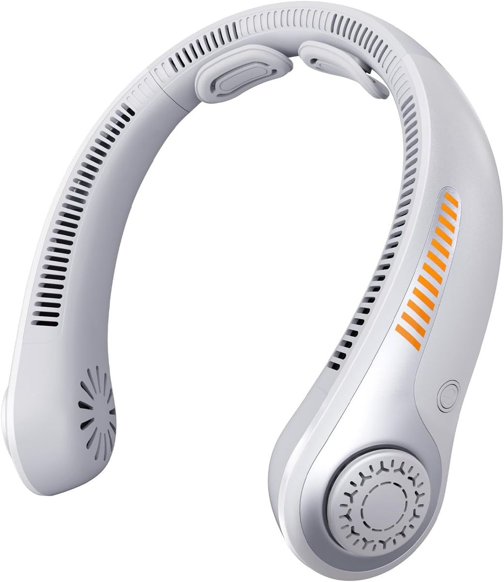 NEW Portable Neck Fan - Rechargeable, 5000mAh, 5-Speed Quiet, Lightweight Long Lasting Bladeless Fan, Wearable Cooling Fan