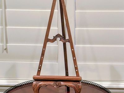 Beautiful Vintage Hand Carved Ornate Wood Easel
