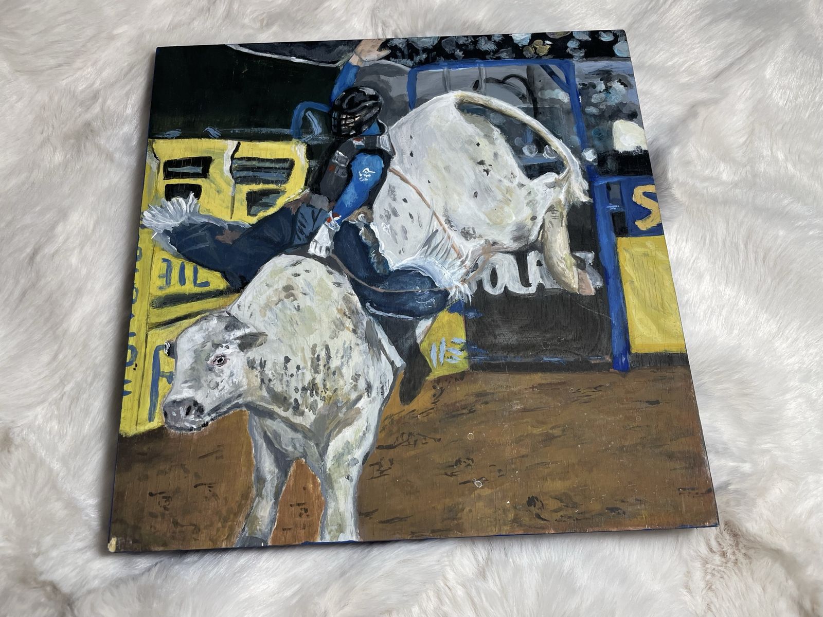 Bull Riding Painting