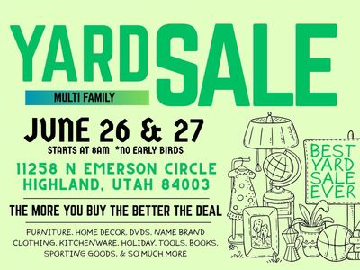 GIANT 5 Family yard sale HIGHLAND FRI & SAT
