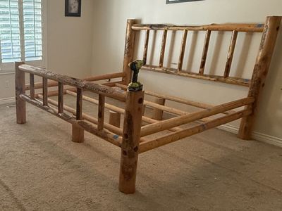 Rustic King Size Log Bed Frame - Unique Wooden Design