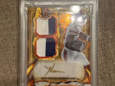 2024 Topps Resurgence Malik Nabors Patch Auto Gold /50 PSA 8 NY Giants