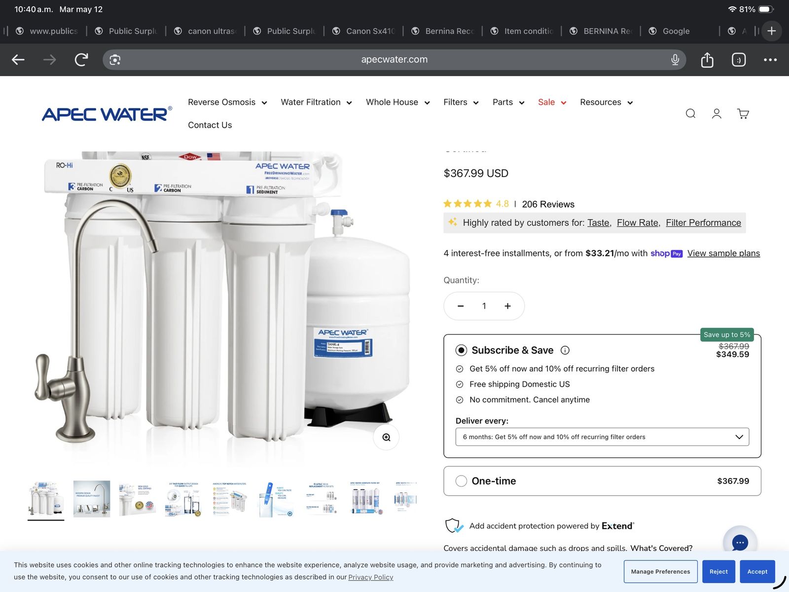 Ultimate 5-Stage 90 GPD High Output Fast Flow Reverse Osmosis Water Systems for Drinking Wate