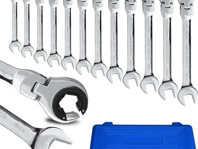 LOSCHEN Metric Open Flex-Head Ratcheting Wrench Co