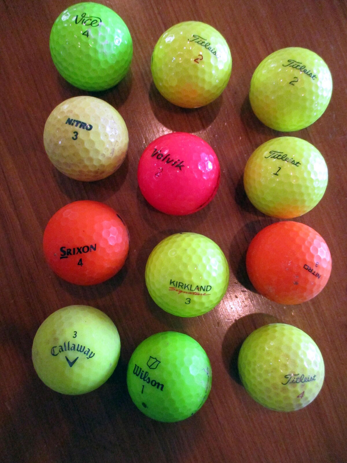 Misc. Brands - 1 DOZEN Color Used Balls from the Rough w/warranty
