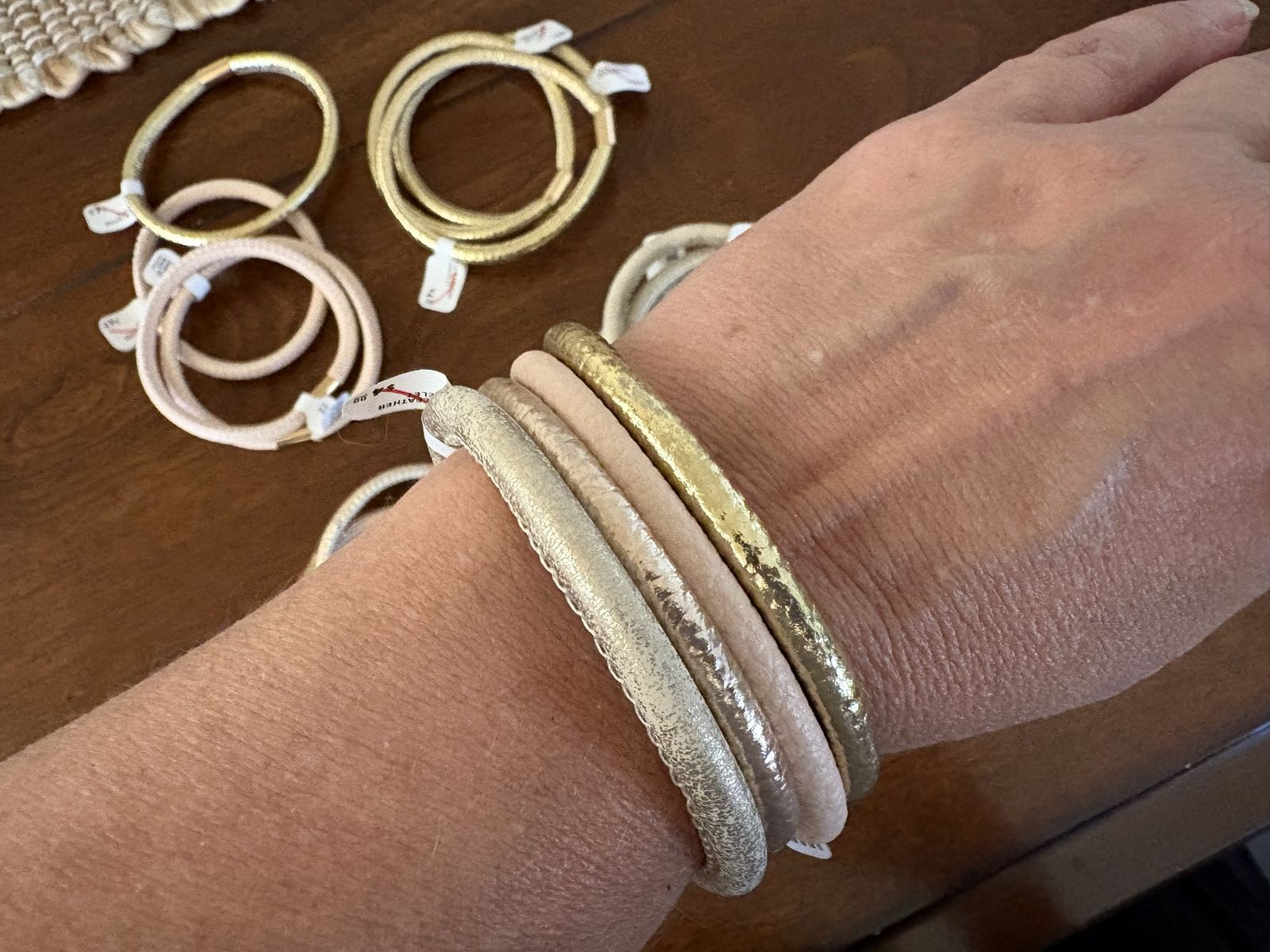 Lot Of 21 New Faux Leather Bangle Bracelets