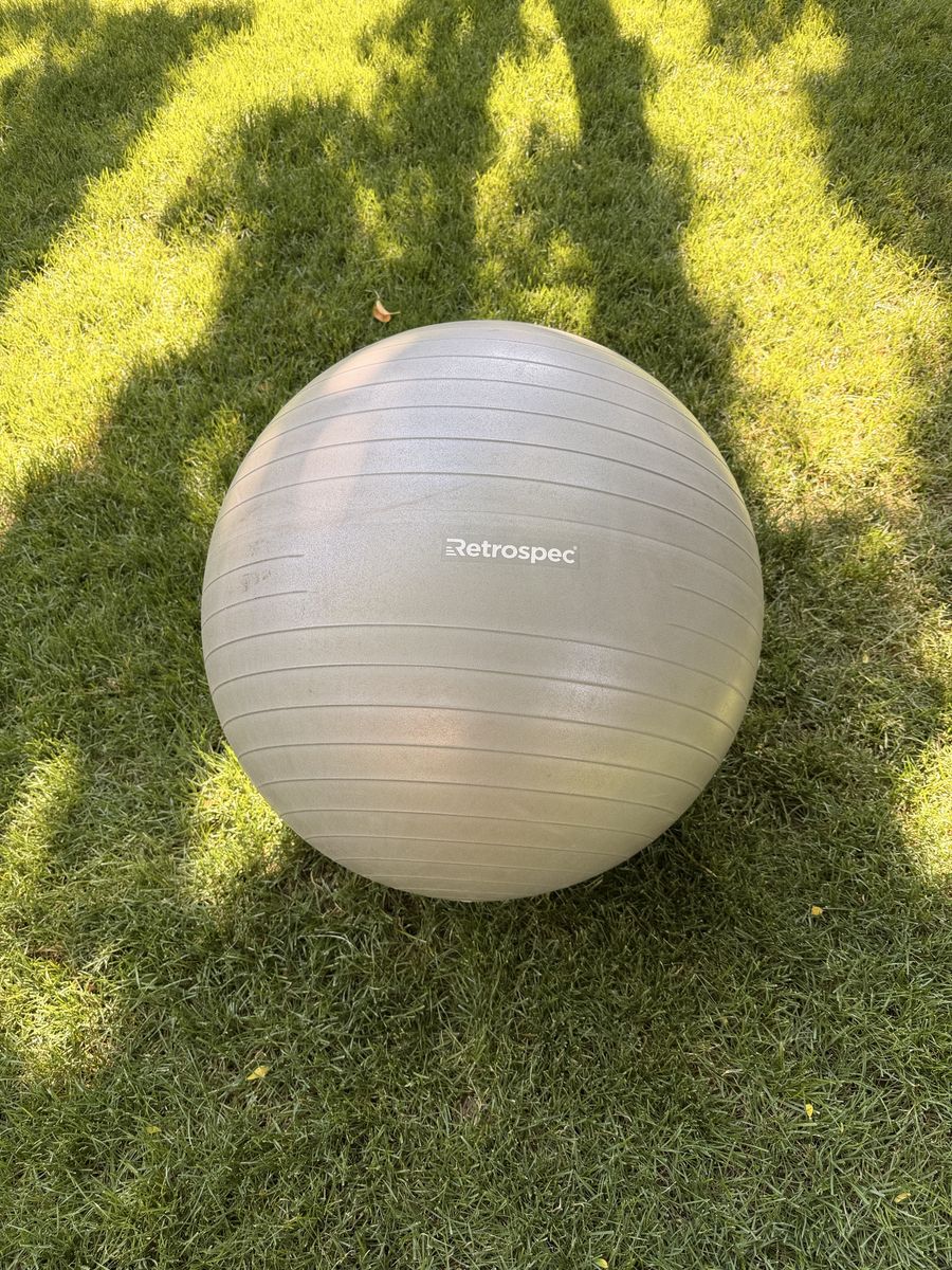Retrospec Anti-Burst Exercise Ball (Gray) - Versatile Stability Ball for Fitness & Yoga