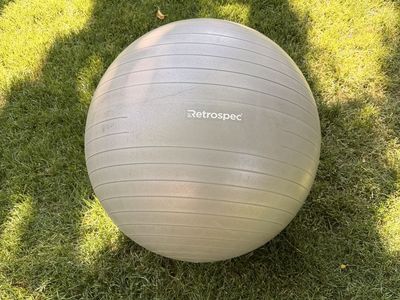 Retrospec Anti-Burst Exercise Ball (Gray) - Versatile Stability Ball for Fitness & Yoga