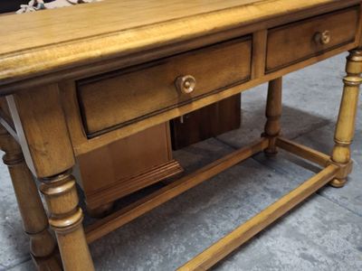 all wood entry way table/ren