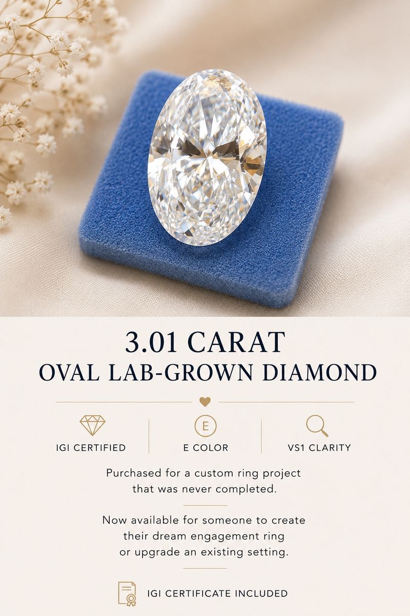 IGI certified 3.01ct oval diamond