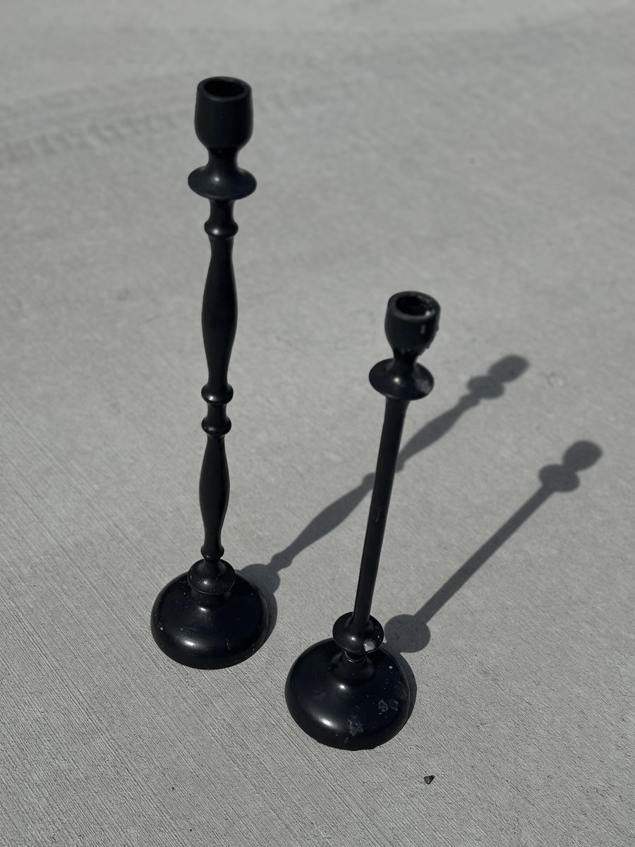 Metal Candle Holders Black