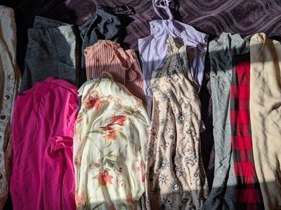 12-Pc Women's Clothing Lot (S-L, Mostly M) Tops & Activewear