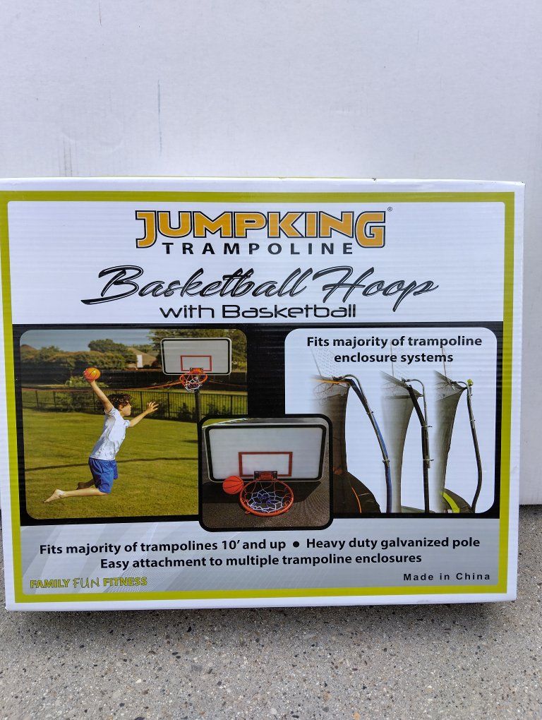 New JumpKing Trampoline Basketball Hoop with Basketball