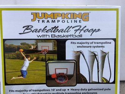 New JumpKing Trampoline Basketball Hoop with Basketball