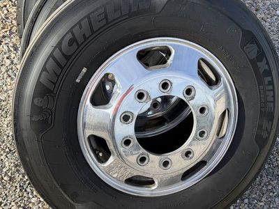 Michelin X Line Z+ 295/75 R22.5 Semi Truck Tires with polish alcoa Rims