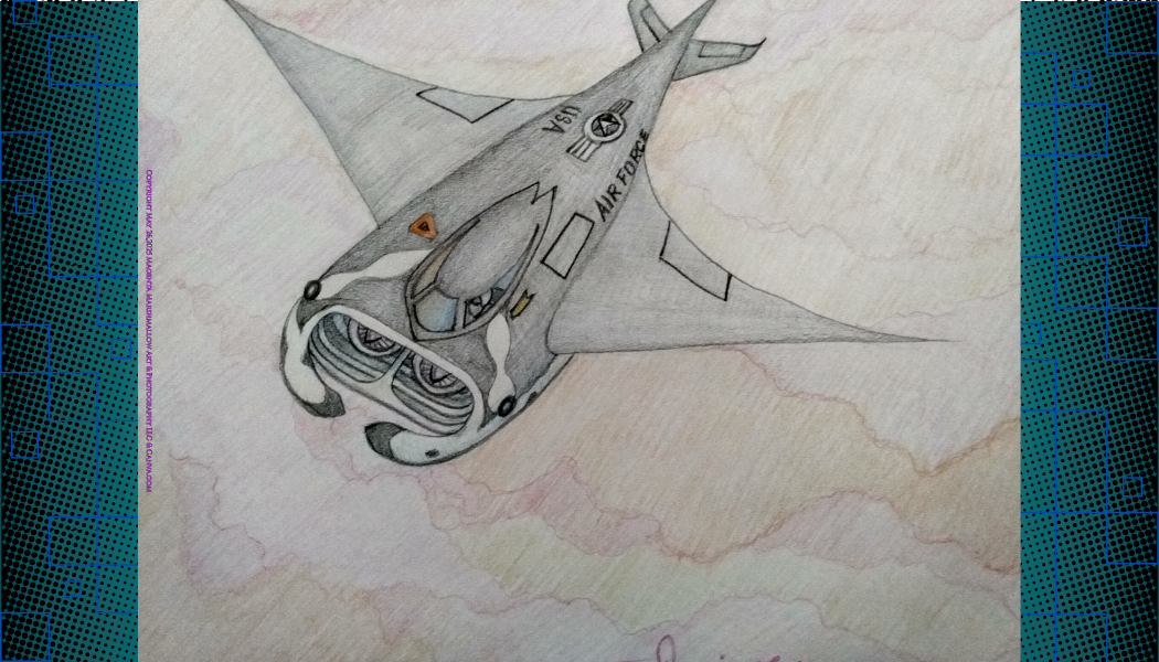 Giant Manta Ray Stealth Bomber - Fleece Blanket