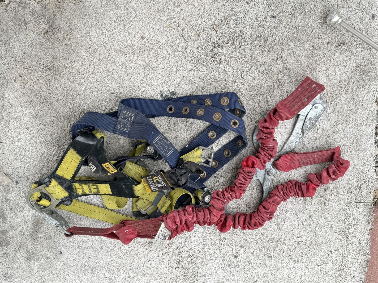 Used Safety Harness, Lanyard, and Retractable Lifeline - Fall Protection Kit