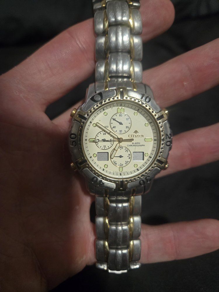 Citizen Promaster Alarm Chronograph Watch C330-Q01075 Two-Tone Stainless Steel
