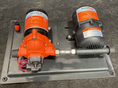 Shu flow pump w/ pressure boost accumulator 12V RV system