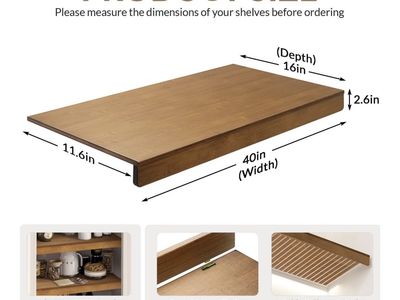 Gashell Bamboo Wire Rack Cover 40in W x 16in D Shelf Liner Top