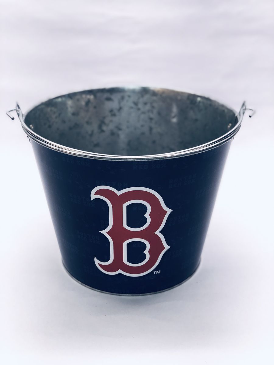 Boston Red Sox Metal Ice Pail Bucket w/ Handle
