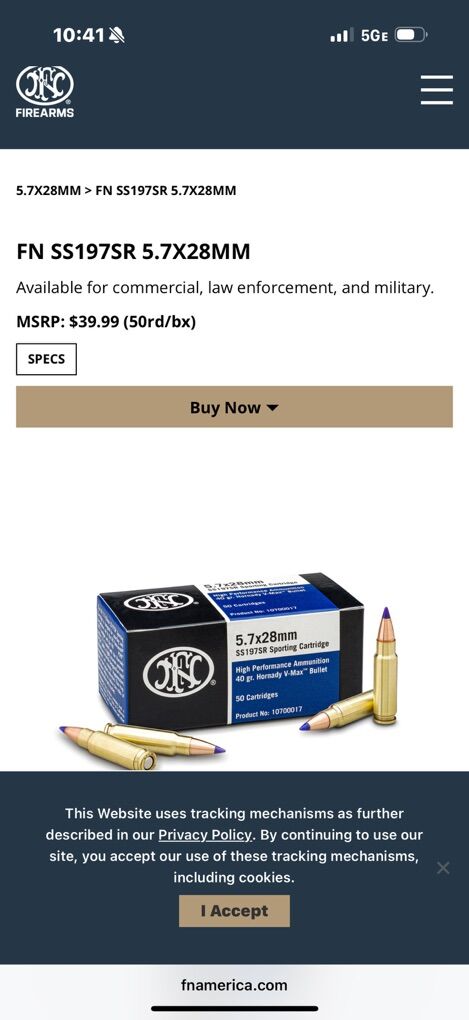 FN 5.7x28mm 2 Boxes Of factory Ammo